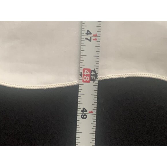 Vintage Hand Cross Stitch Floral Tablecloth with Scalloped Edges 48" x 51" Cotto - Picture 10 of 11